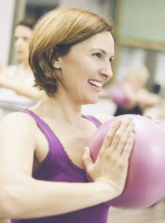 Women doing pilates at a fitness class