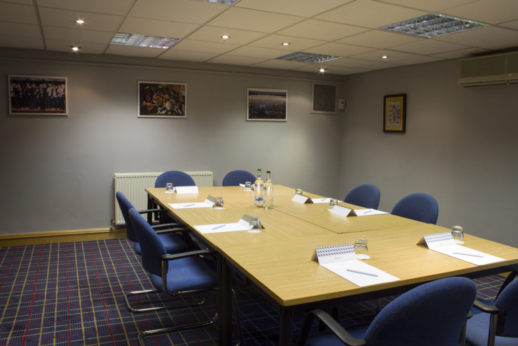 Table set for a meeting in the grange park room at mercure hull grange park hotel