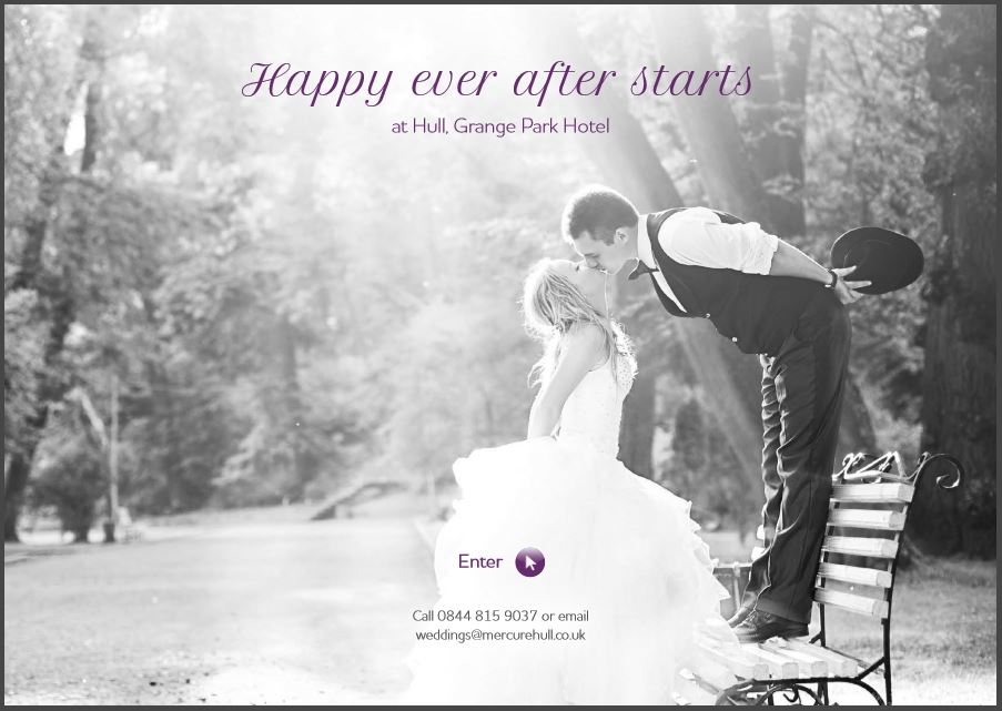Cover of the wedding brochure for mercure hull grange park hotel